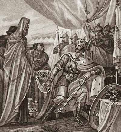 Архиепископ Климент склоняет великого князя Дмитрия Александровича к миру с новгородцами. 1280 г.