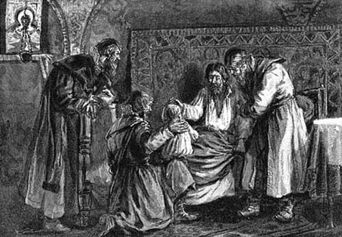 Василий III благословляет перед кончиной сына своего Ивана IV