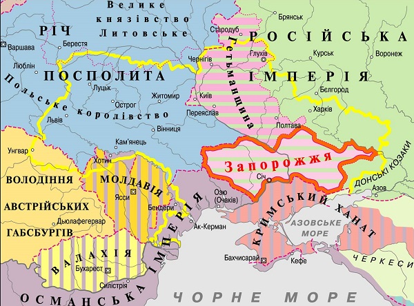 Украинские земли 1750 г.