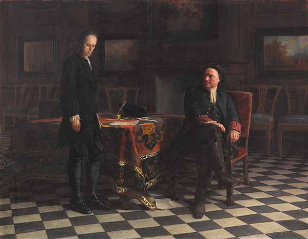 Пётр I допрашивает царевича Алексея. Ге Н. Н., 1871
