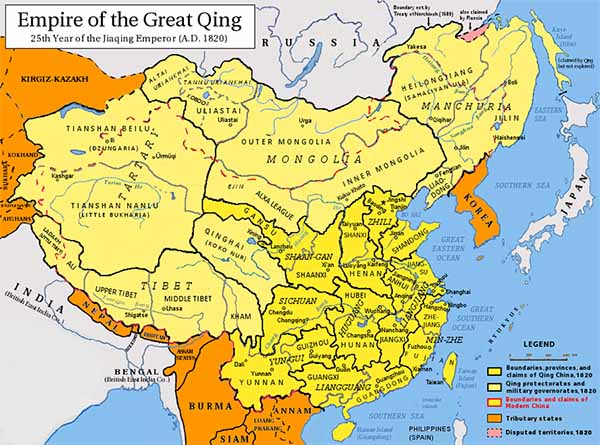 Империя Цин в 1820 году