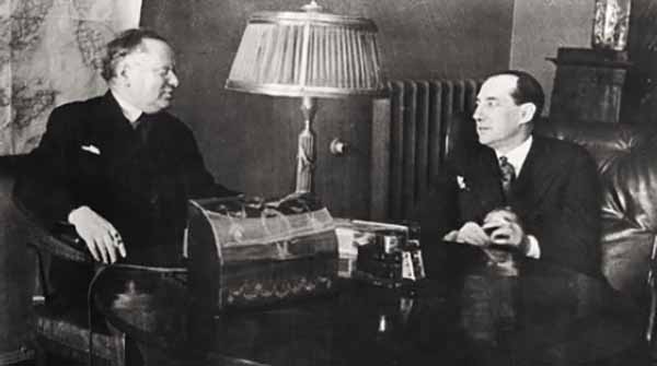Министр иностранных дел Польши Юзеф Бек и нарком иностранных дел СССР Максим Литвинов. Москва, февраль 1934 года