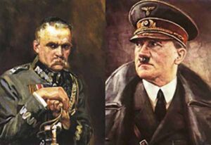Юзеф Пилсудский и Адольф Гитлер